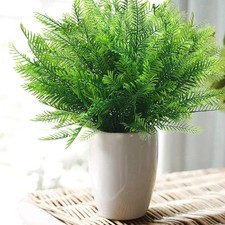 CATTREE Artificial Shrubs, Plastic Plants Bamboo Grass Fake Green Bushes Greener