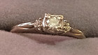 1 CARAT, 14K GOLD/1.89 GRAMS, SIZE 8 (NATURAL DIAMONDS) VINTAGE, AUTHENICATED! — photo 1