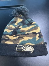 Seattle Seahawks Beanie Winter Knit Hat Cap Cuffed Beanie Hat Cap Pom New Era