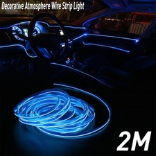 Cool Blue Led Car Interior Decor Atmosphere Wire Strip Light Lamps Accessory Eoa