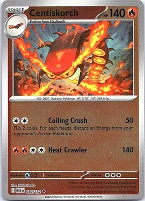 Centiskorch Reverse Holo Uncommon ME01: Mega Evolution 030/132 NM