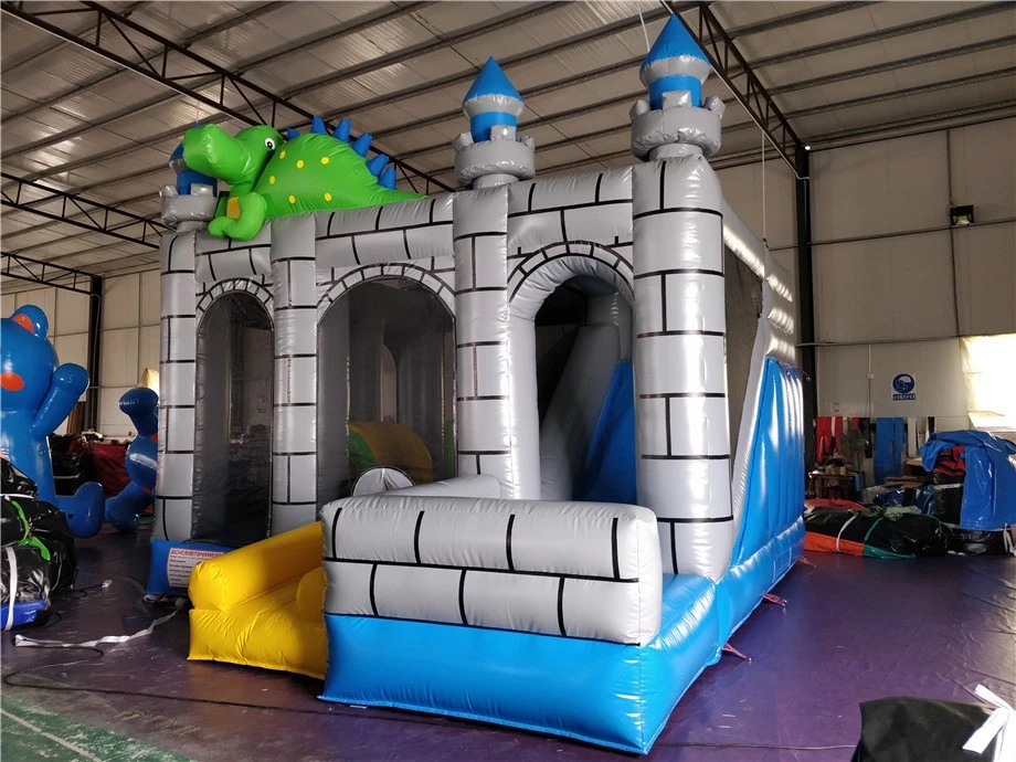 Profi Hüpfburg Drachenschloß Ritterburg Schloß 6x5m Rutsche Bouncy Castle - Bild 2 von 4