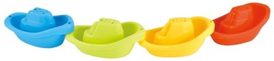 Way2Play Stapelbares Badeboot Set 4 Stueck Badespielzeug fuer Kleinkinder 11cm