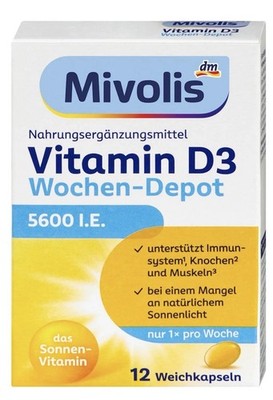 Mivolis German Wellness Vitamin D3 5600IU Soft Capsules The  Sun Vitamin  #12