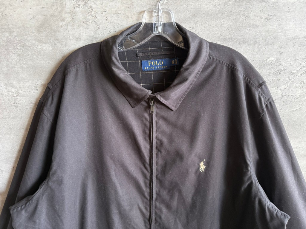 Vintage 1990s Polo Ralph Lauren Japan Black Plaid Lined Bomber