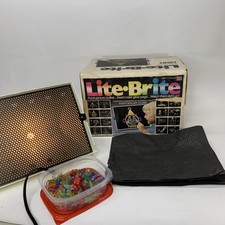 Vtg 1986 Milton Bradley Lite Brite Toy Original Box Papers  Pegs Tested Works