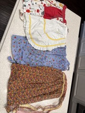 Vintage Mid-Century Apron Collection Lot of 4 Pieces 1950s  1970s As Is Flaws