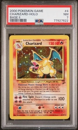 2000 Pokemon Base Set 2 Charizard Holo PSA 7