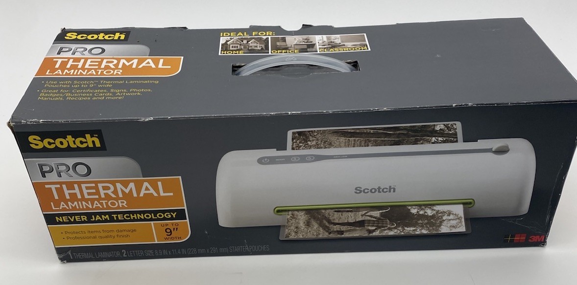 Scotch Pro Thermal Laminator Never Jam Technology Up to 9" Width
