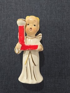 Vintage NOEL Girl Angel L Figurine Candle Holder "Replacement" Japan
