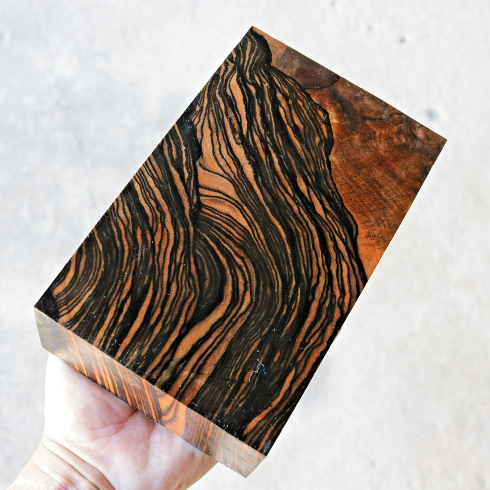 Highly Figured Makrit Ebony Exotic Block 116x185x56mm Woodworking #1313