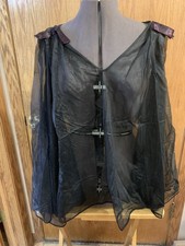Vintage Blanche Lingerie Black Sheer Nylon Babydoll Size S
