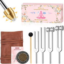 Tuning Forks for Healing Set - Includes 128HZ 136.1HZ 256HZ 384HZ Weighted  Unw