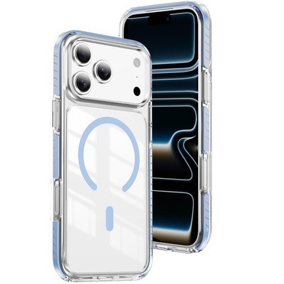 For iPhone 17 Pro Max 16 15 14 13 Shockproof TPU+PC Clear Case Mag Safe Cover