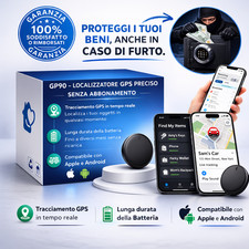 GPS Tracker Auto Antifurto Magnetico Localizzatore Tempo Reale App iOS Android