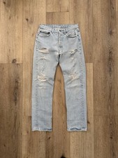 VTG 80s 1987 Levi's 501 Distressed Jeans MADE IN USA Tagged 32x32 NATURAL