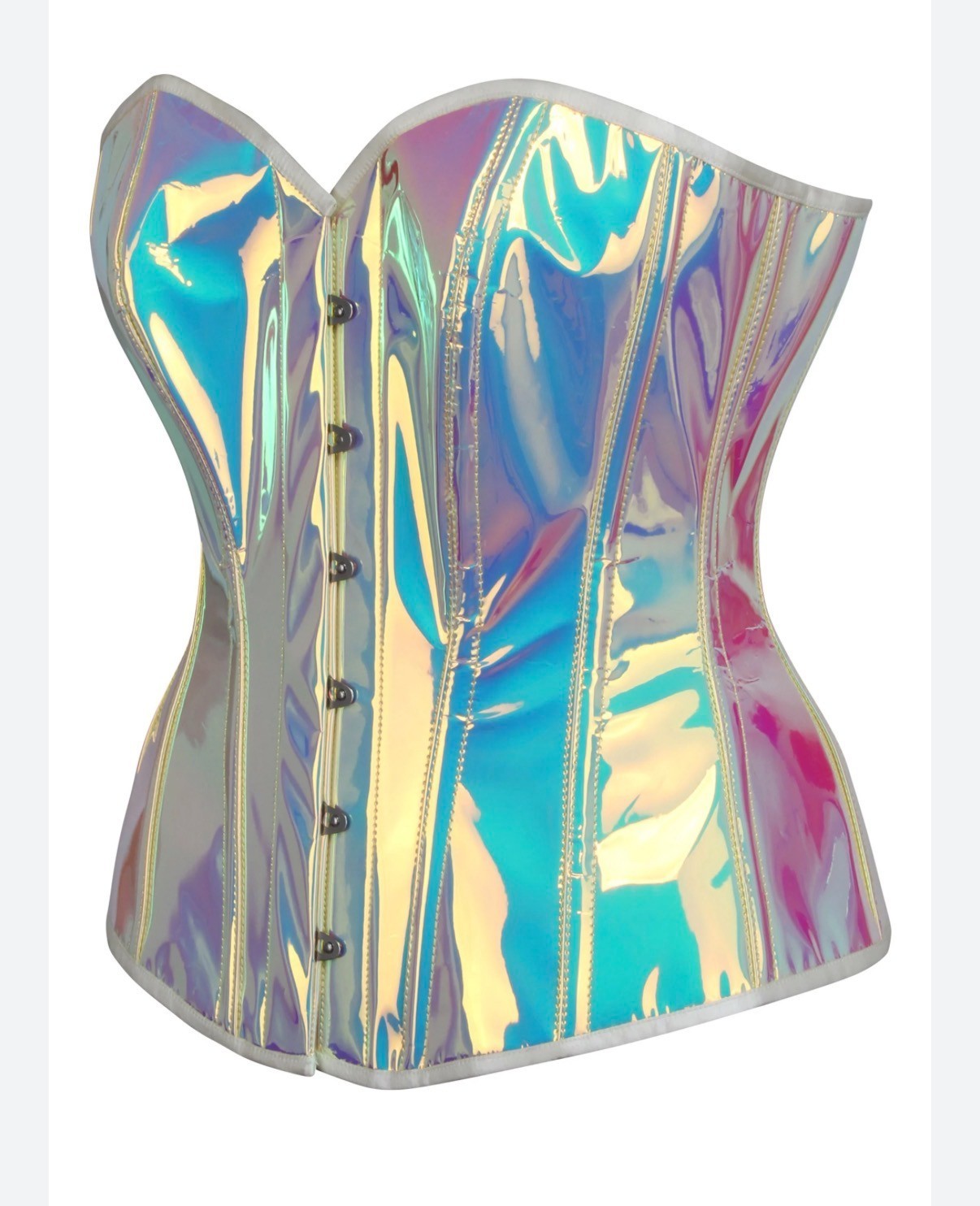 CORSET STORY women's Iridescent PVC Overbust Corset lace up size 24-image