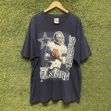 Vintage 90s Troy Aikman Dallas Cowboys Pro Player T-Shirt Mens XXL NFL QB Club