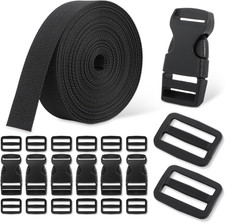 Buckle Strap Kit - 6 Yards 1 Inch Wide Polyester Webbing Stronger than Nylon,
