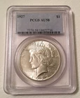 1927 PEACE SILVER DOLLAR PCGS AU-58