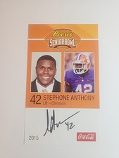 2015 Stephone Anthony Signed Senior Bowl Rookie Card..New Orleans Saints