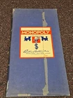 Vintage Parker Brothers Original 1935 Monopoly Game Board Only   Blue Back