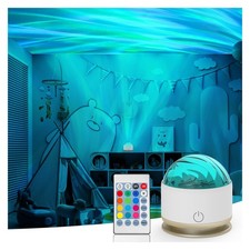 Northern Light Projector, Battery Operated Aurora Night Light with Timer Func...