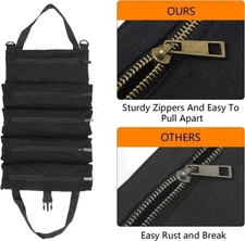 Super Roll Tool Roll,Multi-Purpose Roll Up Tool Bag, Canvas Hanging Organizer...