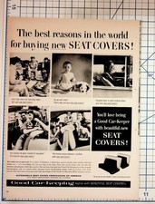 Vintage 1950s Car Seat Covers Ad Automobile Association Chicago Ephemera