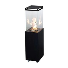 Planika Lighthouse Patio Heater Garden Outdoor Fireplace New Black Steel Glass