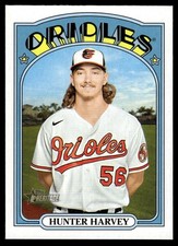 2021 TOPPS HERITAGE BASEBALL CARD HUNTER HARVEY #564 BALTIMORE ORIOLES 6113