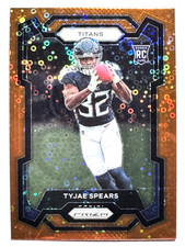 ROOKIE CARD TYJAE SPEARS Titans 2023 Panini Prizm ORANGE DISCO PARALLEL #396. rookie card picture