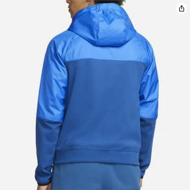 SACAI X NIKE NUOVO Nike Uomo Grande Pile e Antivento Giacca Full Zip Blu (WC)
