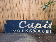 Vintage 50s 60s VW VOLKSWAGEN DEALER PAINTED METAL SIGN BUG VAN Make Offer OBO