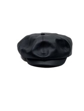 Brunel Co Newsboy Cap Leather Blk Mens Fhk30