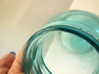 VINTAGE AQUA BLUE BALL PERFECT MASON HALF GALLON FRUIT JAR, NOS ZINC LID #QA — photo 8