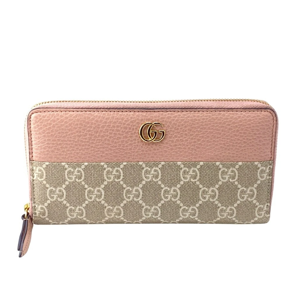 Gucci 456117 Porte cartes portefeuille long rond à fermeture éclair Gg Marmont Supreme porte monnaie