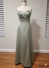 Allure Bridals Sage Green Satin Gown - Size 4