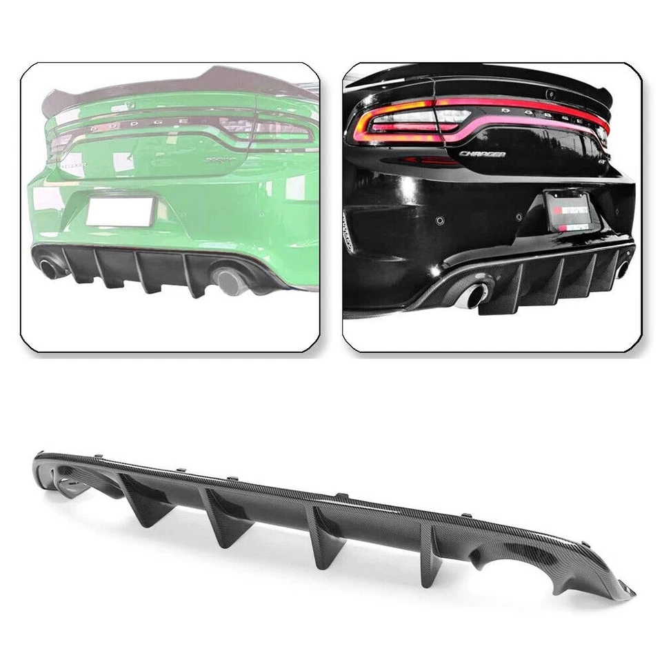 Difusor de parachoques trasero estilo fibra de carbono para Dodge Charger Daytona SRT 2015-2023 Foto 4 de 4