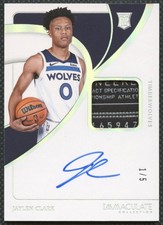 2023-24 Panini Immaculate Jaylen Clark Rookie 1/5 Patch Auto RPA Laundry Tag