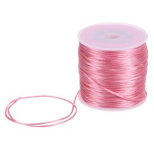 1.5mm Nylon Satin Cord 60 Yards Bracelet String Beading Thread, Deep Pink