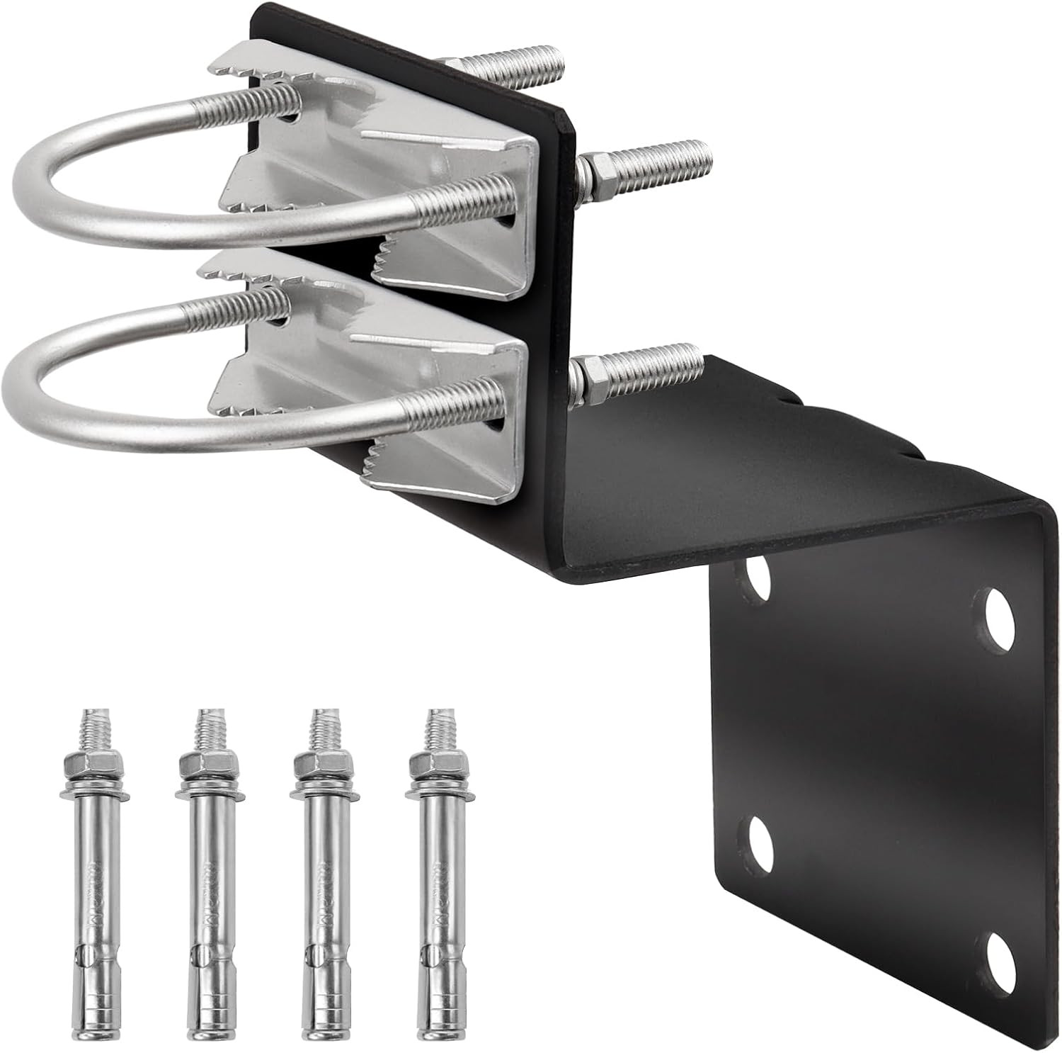 XRDS-RF Antenna Mount Kit, Black-Coated Pole Mount Bracket with Double U-Bolts C