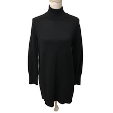Zara Sweater Dress Womens XS Black Turtleneck Long Sleeve Classic Minimalist