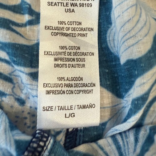 Tommy Bahama Damenhose Large blau weiß tropisches Palmenmuster weites Bein - Bild 8 von 9