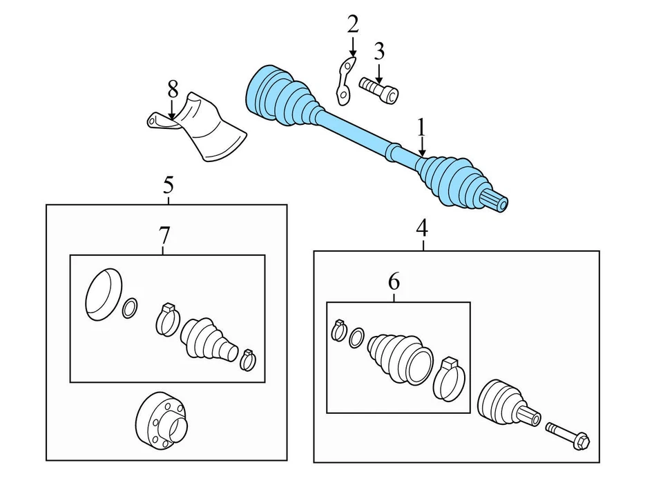AUDI S5 2008-2012 - EJE CV TRASERO IZQUIERDO eje 8K0501203L Foto 3 de 4