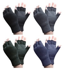 Heat Holders - Mens Winter Warm Knit 3.2 TOG Thermal Lined Fingerless Gloves
