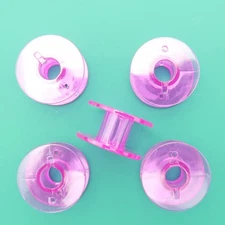 25 Pcs Empty Plastic Bobbin Spools with Storage Box for Domestic Sewing Machines