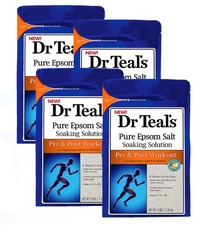 Dr. Teals Pre  Post Workout Epsom Salt Soaking Solution 48 Ounce Pack of 4 