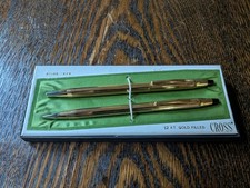 Vintage by Cross 12 KT. Gold Filled Pen Pencil Set in Original Box Set 6601