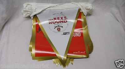 JIM BEAM BOURBON WHISKEY - ESPN ''THE NEXT ROUND'' - 50' PENNANT FLAG BANNER *NEW*